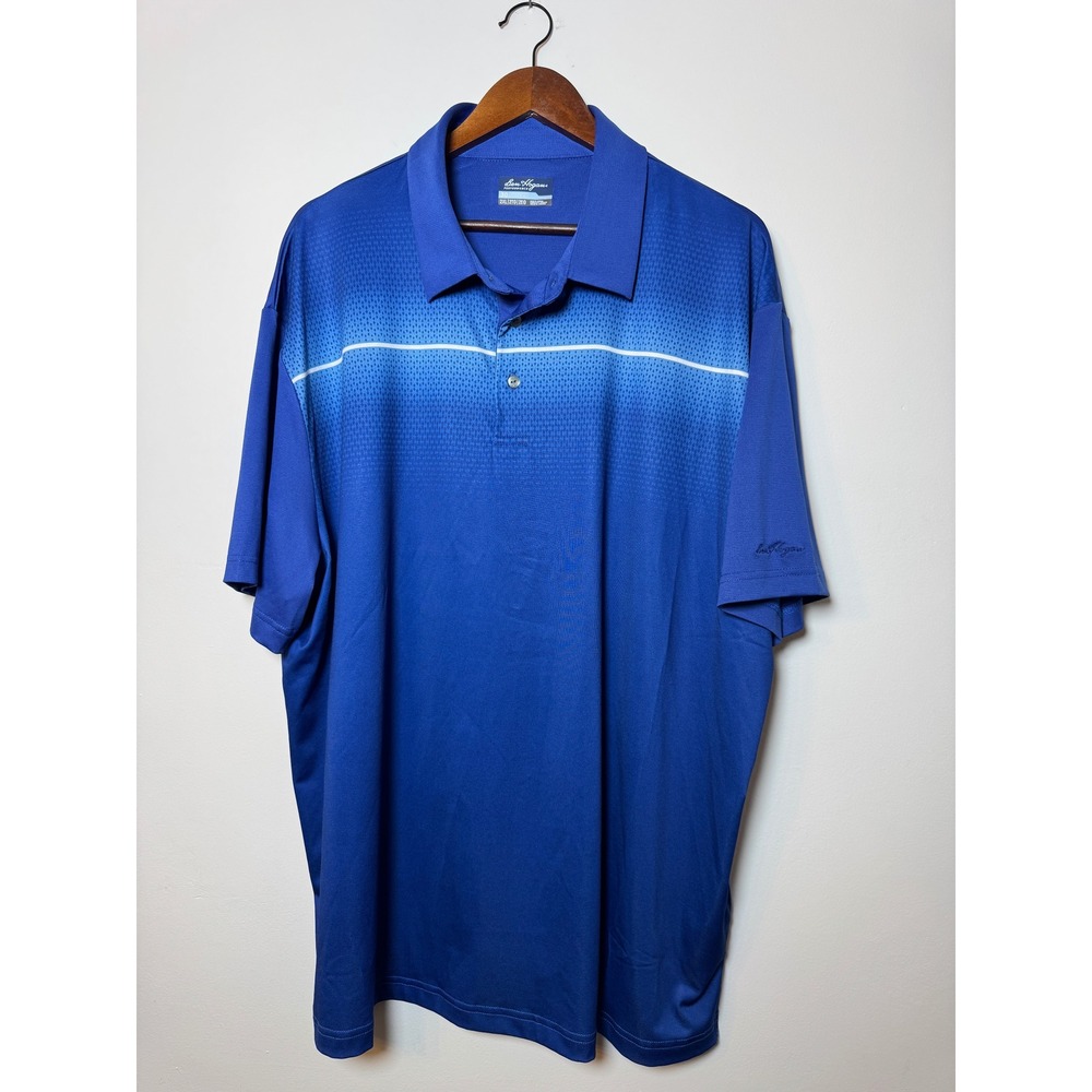 Ben Hogan Performance Mens 2XL Blue Gradient Golf‎ Polo Shirt Short Sleeve Logo